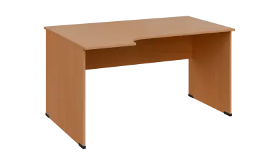TR 8 - 144 stůl kancelářský, rohový, levý, dřevěná podnož, deska 18 mm, široký 1400 mm, buk royal