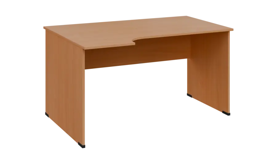 TR 8 - 144 stůl kancelářský, rohový, levý, dřevěná podnož, deska 18 mm, široký 1400 mm, buk royal