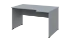 TR 8 - 144 stůl kancelářský, rohový, pravý, dřevěná podnož, deska 18 mm, široký 1400 mm, šedá