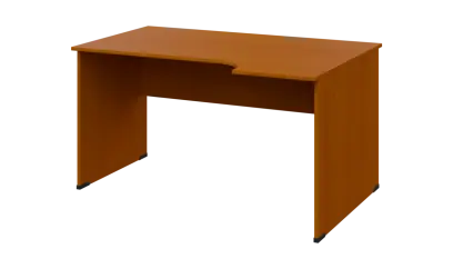 TR 8 - 144 stůl kancelářský, rohový, pravý, dřevěná podnož, deska 18 mm, široký 1400 mm, třešeň šumavská