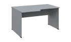 TR 8 - 146 stůl kancelářský, rohový, levý, dřevěná podnož, deska 18 mm, široký 1400 mm, šedá