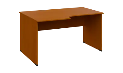 TR 8 - 146 stůl kancelářský, rohový, levý, dřevěná podnož, deska 18 mm, široký 1400 mm, třešeň šumavská
