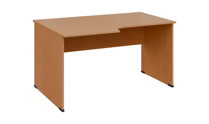 TR 8 - 146 stůl kancelářský, rohový, levý, dřevěná podnož, deska 18 mm, široký 1400 mm, buk royal