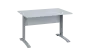 OPK 28 - 12 stůl kancelářský, kovová podnož stříbrná, deska 25 mm, široký 1200 mm, bílá