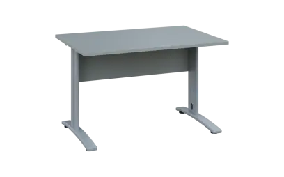 OPK 28 - 12 stůl kancelářský, kovová podnož stříbrná, deska 25 mm, široký 1200 mm, šedá