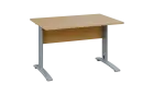 OPK 28 - 12 stůl kancelářský, kovová podnož stříbrná, deska 25 mm, široký 1200 mm, javor horský