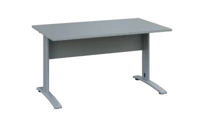 OPK 28 - 14 stůl kancelářský, kovová podnož stříbrná, deska 25 mm, široký 1400 mm, šedá