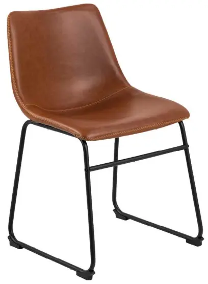 SARAH židle jídelní, koženka brandy