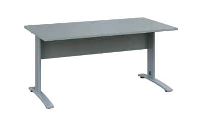 OPK 28 - 16 stůl kancelářský, kovová podnož stříbrná, deska 25 mm, široký 1600 mm, šedá