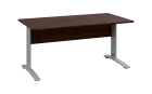 OPK 28 - 16 stůl kancelářský, kovová podnož stříbrná, deska 25 mm, široký 1600 mm, ořech královský