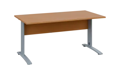 OPK 28 - 16 stůl kancelářský, kovová podnož stříbrná, deska 25 mm, široký 1600 mm, buk royal