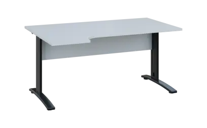 ORK 28 - 164 stůl kancelářský, rohový, levý, kovová podnož černá, deska 25 mm, široký 1600 mm, bílá ORK 28 - 164 stůl kancelářský, rohový, levý, kovová podnož černá, deska 25 mm, široký 1600 mm, bílá