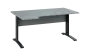 ORK 28 - 164 stůl kancelářský, rohový, levý, kovová podnož černá, deska 25 mm, široký 1600 mm, šedá