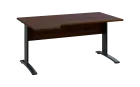 ORK 28 - 164 stůl kancelářský, rohový, levý, kovová podnož černá, deska 25 mm, široký 1600 mm, ořech