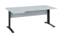 ORK 28 - 184 stůl kancelářský, rohový, levý, kovová podnož černá, deska 25 mm, široký 1800 mm, bílá