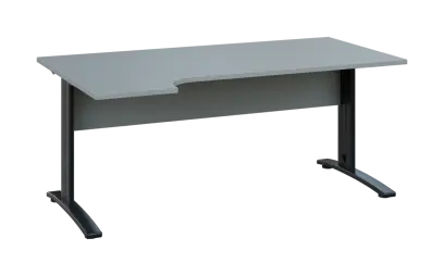 ORK 28 - 184 stůl kancelářský, rohový, levý, kovová podnož černá, deska 25 mm, široký 1800 mm, šedá ORK 28 - 184 stůl kancelářský, rohový, levý, kovová podnož černá, deska 25 mm, široký 1800 mm, šedá