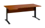 ORK 28 - 184 stůl kancelářský, rohový, levý, kovová podnož černá, deska 25 mm, široký 1800 mm, třešeň šumavská