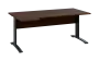ORK 28 - 184 stůl kancelářský, rohový, levý, kovová podnož černá, deska 25 mm, široký 1800 mm, ořech královský