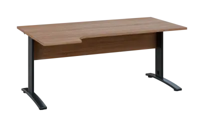 ORK 28 - 184 stůl kancelářský, rohový, levý, kovová podnož černá, deska 25 mm, široký 1800 mm, dub bardolino