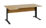 ORK 28 - 184 stůl kancelářský, rohový, levý, kovová podnož černá, deska 25 mm, široký 1800 mm, javor horský