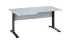 ORK 28 - 166 stůl kancelářský, rohový, levý, kovová podnož černá, deska 25 mm, široký 1600 mm, bílá