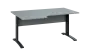 ORK 28 - 166 stůl kancelářský, rohový, levý, kovová podnož černá, deska 25 mm, široký 1600 mm, šedá