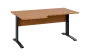 ORK 28 - 166 stůl kancelářský, rohový, levý, kovová podnož černá, deska 25 mm, široký 1600 mm, buk royal