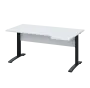 LKR 28 - 164 stůl kancelářský, rohový, pravý, kovová podnož černá, deska 25 mm, široký 1600 mm, bílá LKR 28 - 164 stůl kancelářský, rohový, pravý, kovová podnož černá, deska 25 mm, široký 1600 mm, bílá