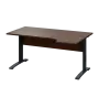 LKR 28 - 164 stůl kancelářský, rohový, pravý, kovová podnož černá, deska 25 mm, široký 1600 mm, ořech královský