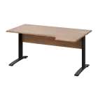 LKR 28 - 164 stůl kancelářský, rohový, pravý, kovová podnož černá, deska 25 mm, široký 1600 mm, dub