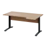 LKR 28 - 164 stůl kancelářský, rohový, pravý, kovová podnož černá, deska 25 mm, široký 1600 mm, dub bardolino