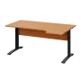 LKR 28 - 164 stůl kancelářský, rohový, pravý, kovová podnož černá, deska 25 mm, široký 1600 mm, buk Royal