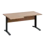 LKR 28 - 166 stůl kancelářský, rohový, levý, kovová podnož černá, deska 25 mm, široký 1600 mm, dub bardolino