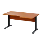 LKR 28 - 166 stůl kancelářský, rohový, pravý, kovová podnož černá, deska 25 mm, široký 1600 mm, třeš