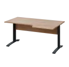 LKR 28 - 166 stůl kancelářský, rohový, pravý, kovová podnož černá, deska 25 mm, široký 1600 mm, dub