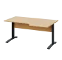 LKR 28 - 166 stůl kancelářský, rohový, pravý, kovová podnož černá, deska 25 mm, široký 1600 mm, javor horský