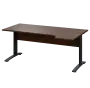LKR 28 - 184 stůl kancelářský, rohový, pravý, kovová podnož černá, deska 25 mm, široký 1800 mm, ořech královský