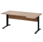 LKR 28 - 184 stůl kancelářský, rohový, pravý, kovová podnož černá, deska 25 mm, široký 1800 mm, dub bardolino