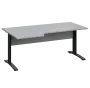 LKR 28 - 186 stůl kancelářský, rohový, levý, kovová podnož černá, deska 25 mm, široký 1800 mm, šedá