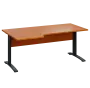 LKR 28 - 186 stůl kancelářský, rohový, levý, kovová podnož černá, deska 25 mm, široký 1800 mm, třešeň šumavská