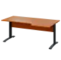 LKR 28 - 186 stůl kancelářský, rohový, pravý, kovová podnož černá, deska 25 mm, široký 1800 mm, třešeň šumavská