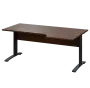 LKR 28 - 186 stůl kancelářský, rohový, pravý, kovová podnož černá, deska 25 mm, široký 1800 mm, ořech královský