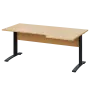 LKR 28 - 186 stůl kancelářský, rohový, pravý, kovová podnož černá, deska 25 mm, široký 1800 mm, javor horský