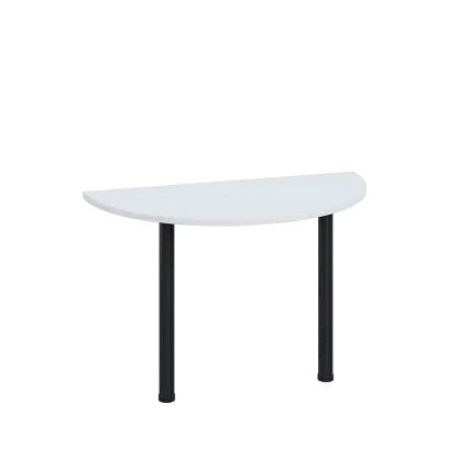 LJC 2 - 120 přístavba jednací, kovová podnož černá, síla desky 25 mm, široká 1200 mm, bílá