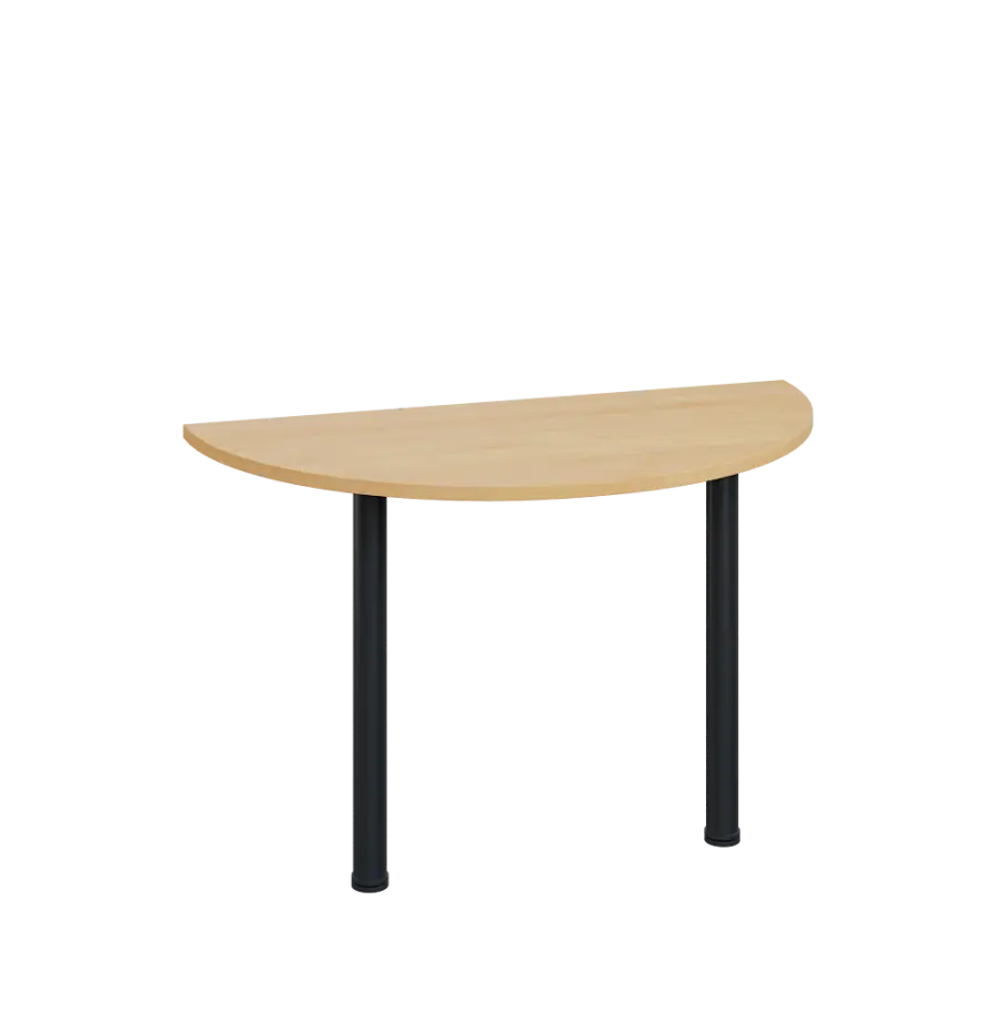 LJC 2 - 120 přístavba jednací, kovová podnož černá, síla desky 25 mm, široká 1200 mm, javor horský