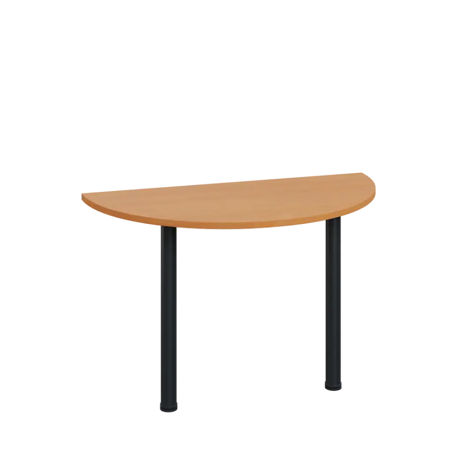 LJC 2 - 120 přístavba jednací, kovová podnož černá, síla desky 25 mm, široká 1200 mm, buk Royal