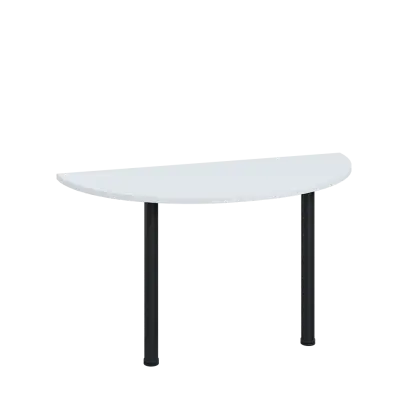 LJC 2 - 140 přístavba jednací, kovová podnož černá, síla desky 25 mm, široká 1400 mm, bílá
