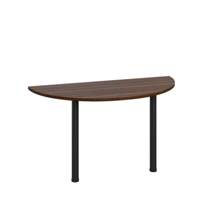 LJC 2 - 140 přístavba jednací, kovová podnož černá, síla desky 25 mm, široká 1400 mm, ořech královský