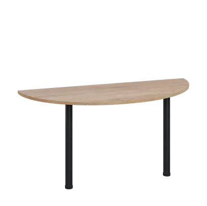 LJC 2 - 160 přístavba jednací, kovová podnož černá, síla desky 25 mm, široká 1600 mm, dub bardolino