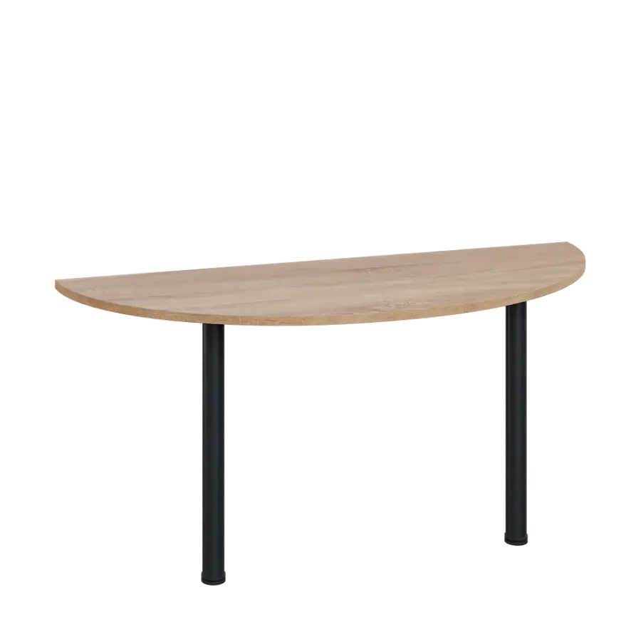 LJC 2 - 160 přístavba jednací, kovová podnož černá, síla desky 25 mm, široká 1600 mm, dub bardolino